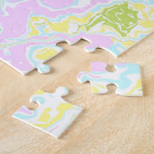 ブライトカラフルパステルトリップ（幻覚体験）のようなレトロボホマーブル ジグソーパズル (側面)