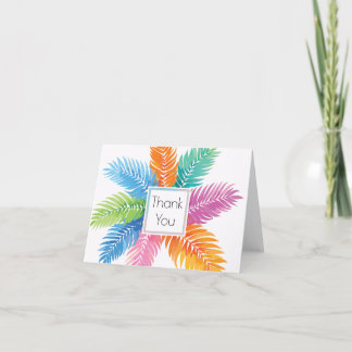 ブライトカラフルビーチパーム離れサンキューカード サンキューカード