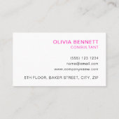 ブライトカラフルピンク抽象芸術大理石アート 名刺 (裏面)