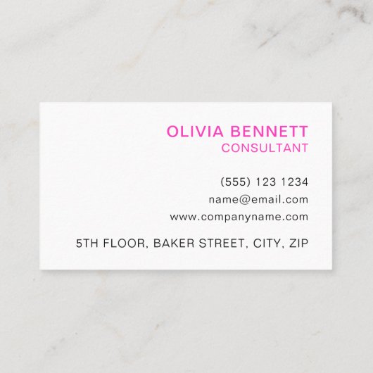 ブライトカラフルピンク抽象芸術大理石アート 名刺 (裏面)