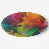 ブライトカラフルフェザーアート ペーパープレート (アングル)