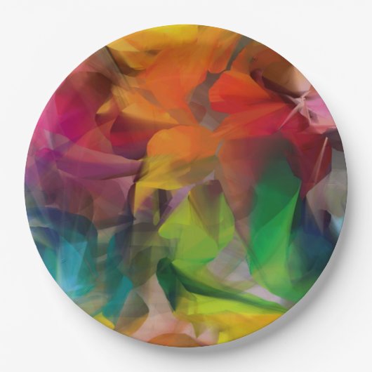 ブライトカラフルフェザーアート ペーパープレート (正面)