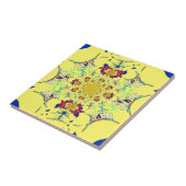 ブライトカラフルフローラダマスクデザインアートプリント タイル (側面)