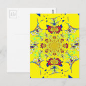 ブライトカラフルフローラダマスクデザインアートプリント ポストカード (正面/裏面)