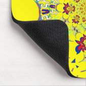 ブライトカラフルフローラダマスクデザインアートプリント マウスパッド (コーナー)