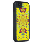 ブライトカラフルフローラダマスクデザインアートプリント Case-Mate iPhoneケース (裏面/右)