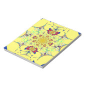 ブライトカラフルフローラダマスクデザイン ノートパッド (回転)