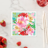 ブライトカラフルフローラナプキン スタンダードカクテルナプキン (インサイチュ)