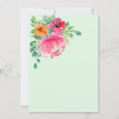 ブライトカラフルフローラピンク春サマー結婚ズ 招待状 (裏面)