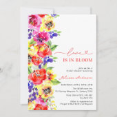 ブライトカラフルフローララブ開花ブライダルシャワー 招待状 (正面)