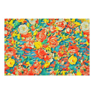 ブライトカラフルフローラ開花ガーデンファインアート フォトプリント           