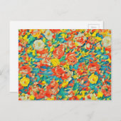 ブライトカラフルフローラ開花ガーデンファインアート ポストカード (正面/裏面)