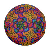 ブライトカラフルヘンナマンダラドードル 野球ボール (正面左)