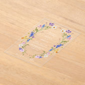 ブライトカラフルボホフローラリース | ウェディング アクリル招待状 (レイダウン)