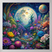 ブライトカラフルムサイケデリックーンライトウォールプリント ポスター (正面)