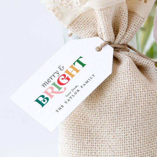ブライトカラフルメリークリスマスファミリーホリデー ギフトタグ