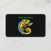 ブライトカラフルリザードオンブランチグリーンドット縁ど 名刺 (裏面)