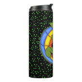 ブライトカラフルリザードホールディングブランチ水玉模様 タンブラー (回転左)