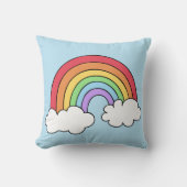 ブライトカラフルレインボーイラストレーション クッション (正面)