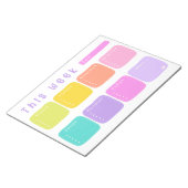 ブライトカラフルレインボーウィークリープランナー ノートパッド (アングル)