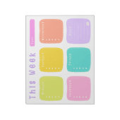 ブライトカラフルレインボーウィークリープランナー ノートパッド (回転)