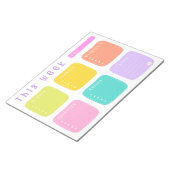 ブライトカラフルレインボーウィークリープランナー ノートパッド (アングル)