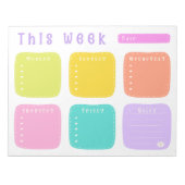 ブライトカラフルレインボーウィークリープランナー ノートパッド (正面)