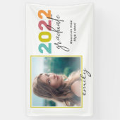 ブライトカラフルレタリング大学院写真と名前 横断幕 (縦)