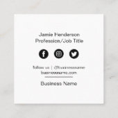 ブライトカラフルレトロハイモダンハローオレンジピンク スクエア名刺 (裏面)