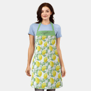 ブライトカラフルレモンシトラスイエローシックサマー エプロン