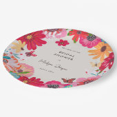 ブライトカラフルワイルドフラワーブライダルシャワー ペーパープレート (アングル)