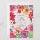 ブライトカラフルワイルドフラワーブライダルシャワー 招待状 (正面)