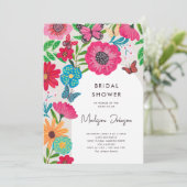 ブライトカラフルワイルドフラワーブライダルシャワー 招待状 (スタンド正面)