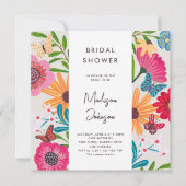 ブライトカラフルワイルドフラワーブライダルシャワー 招待状 (正面)