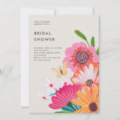 ブライトカラフルワイルドフラワーブライダルシャワー 招待状 (正面)