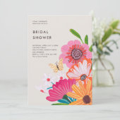 ブライトカラフルワイルドフラワーブライダルシャワー 招待状 (スタンド正面)