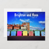 ブライトカラフルンアンドホーヴサマービーチハッツ ポストカード (正面/裏面)