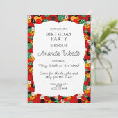 ブライトカラフル子供の誕生日パーティーデザイン 招待状 (スタンド正面)