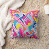 ブライトカラフル抽象芸術アート クッション (ブランケット)