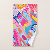 ブライトカラフル抽象芸術アート バスタオルセット (ハンドタオル)