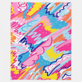 ブライトカラフル抽象芸術アート フリースブランケット (正面)