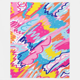 ブライトカラフル抽象芸術アート フリースブランケット