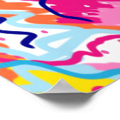 ブライトカラフル抽象芸術アート ポスター (角)