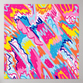 ブライトカラフル抽象芸術アート ポスター (正面)