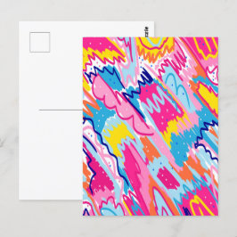 ブライトカラフル抽象芸術アート ポストカード