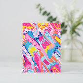ブライトカラフル抽象芸術アート ポストカード (スタンド正面)