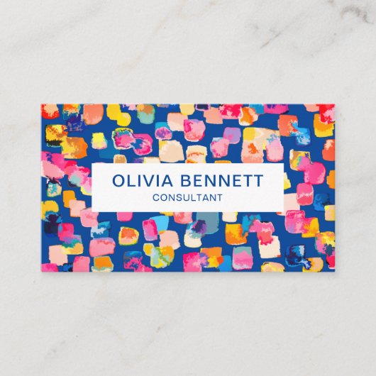 ブライトカラフル抽象芸術ブ王室のルーアート 名刺 (正面)