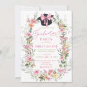 ブライトカラフル春フローラガール卒業 招待状 (正面)