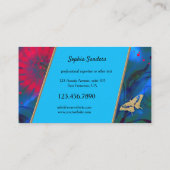 ブライトカラフル芸術的バタフライ名刺 名刺 (裏面)