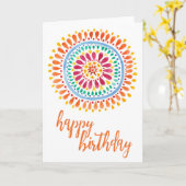 ブライトカラーアステカスタイルデザイン誕生日カード カード (黄色い花)